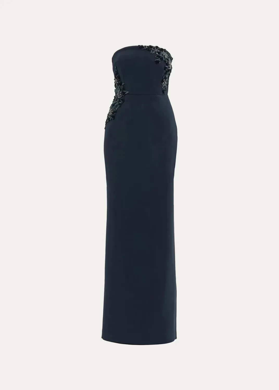 Fresa Embellished-Trim Crepe Column Gown by Rebecca Vallance
