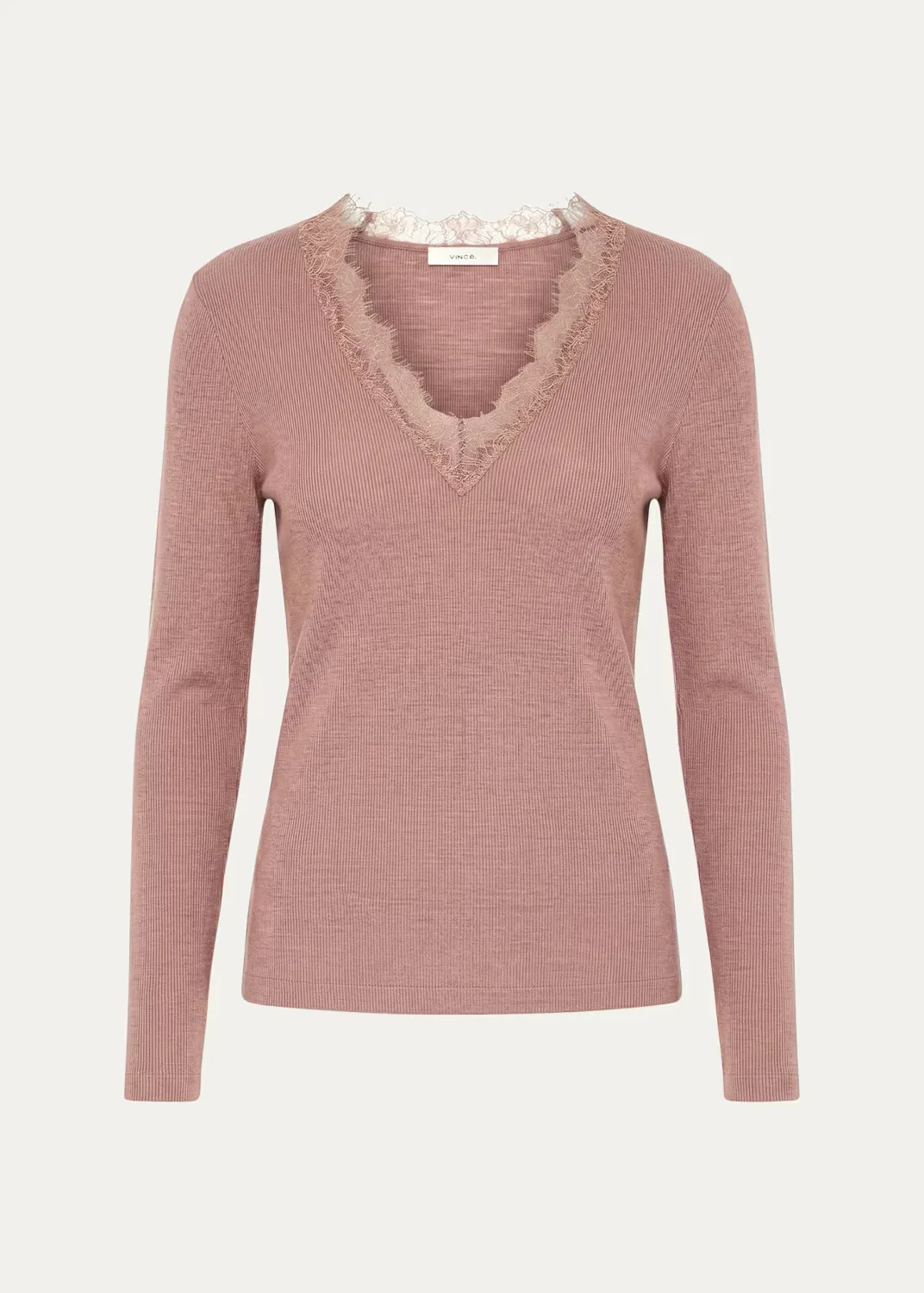 Lace-Trimmed Long-Sleeve Top