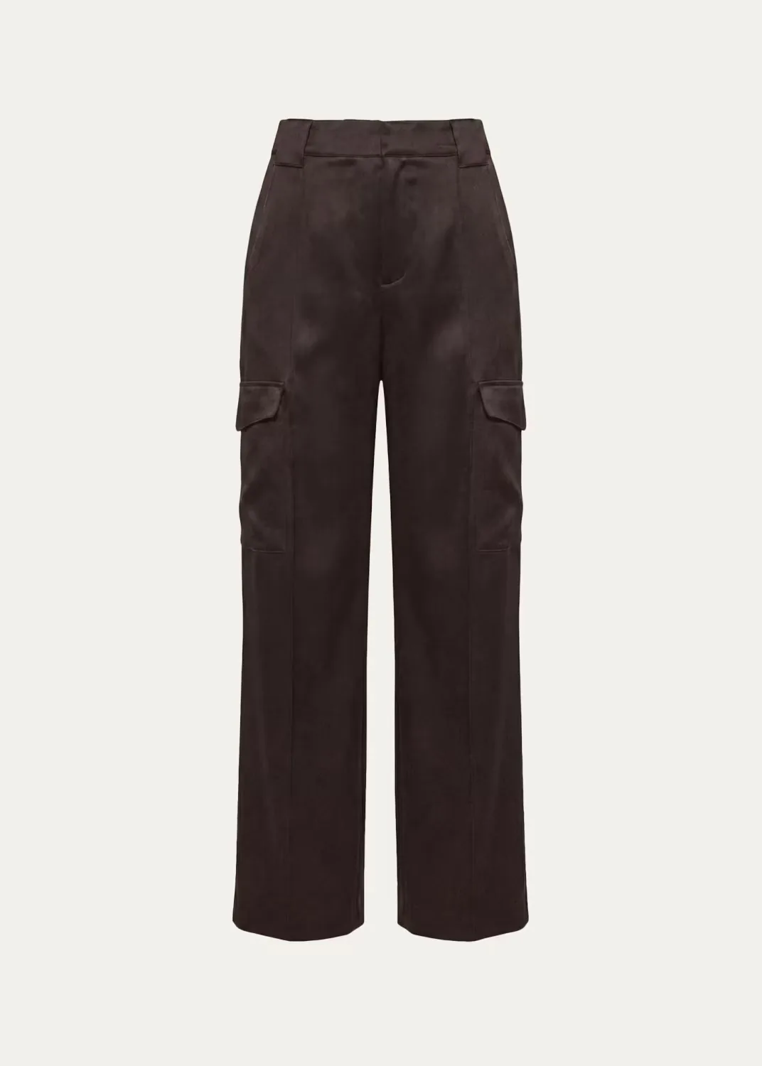 Satin Utility High-Waist Trousers
