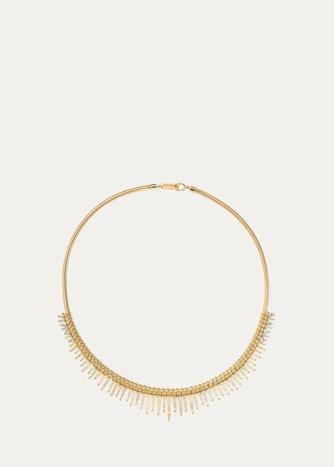 Serrated 18K Yellow Gold & 0.88 TCW Diamond Fringed Necklace by Nak Armstrong