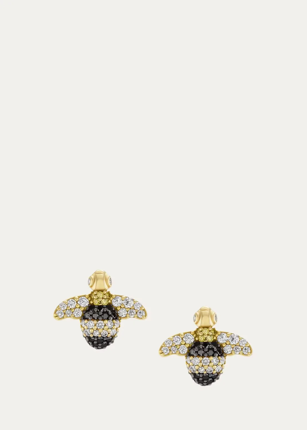18K Multi-Diamond Pave Bee Stud Earrings by Grace Winfrey