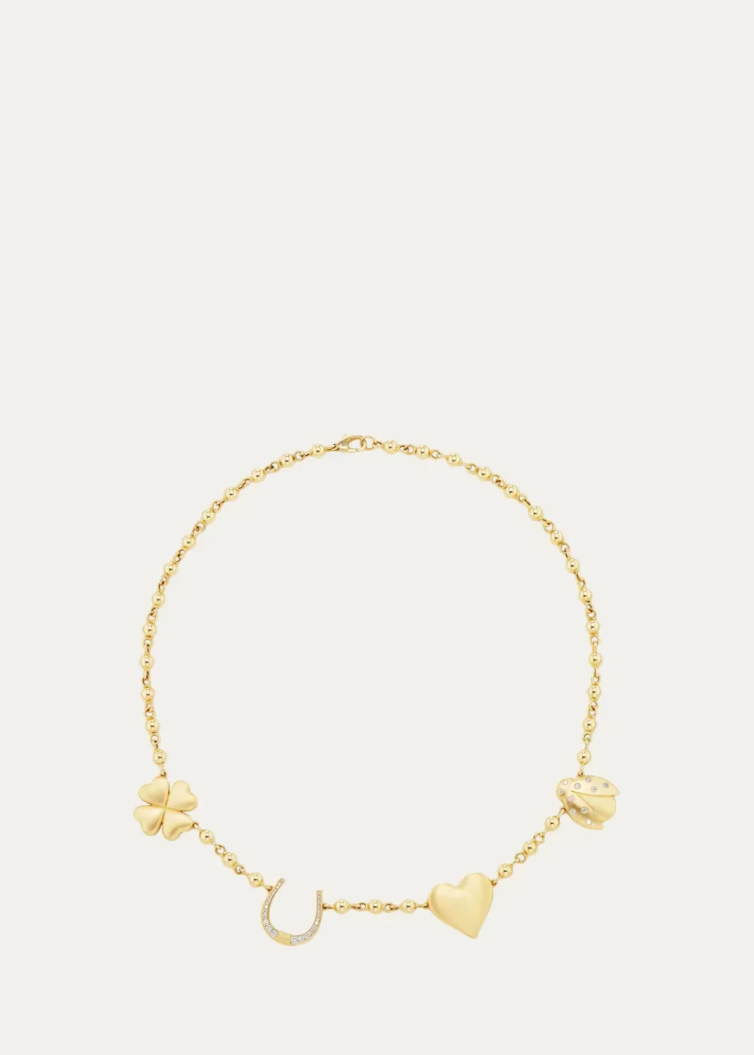 18K Lucky Charms on Fortuna Chain Necklace by Grace Winfrey