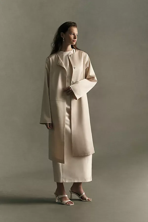 Stella Satin Coat Jacket by Reformation