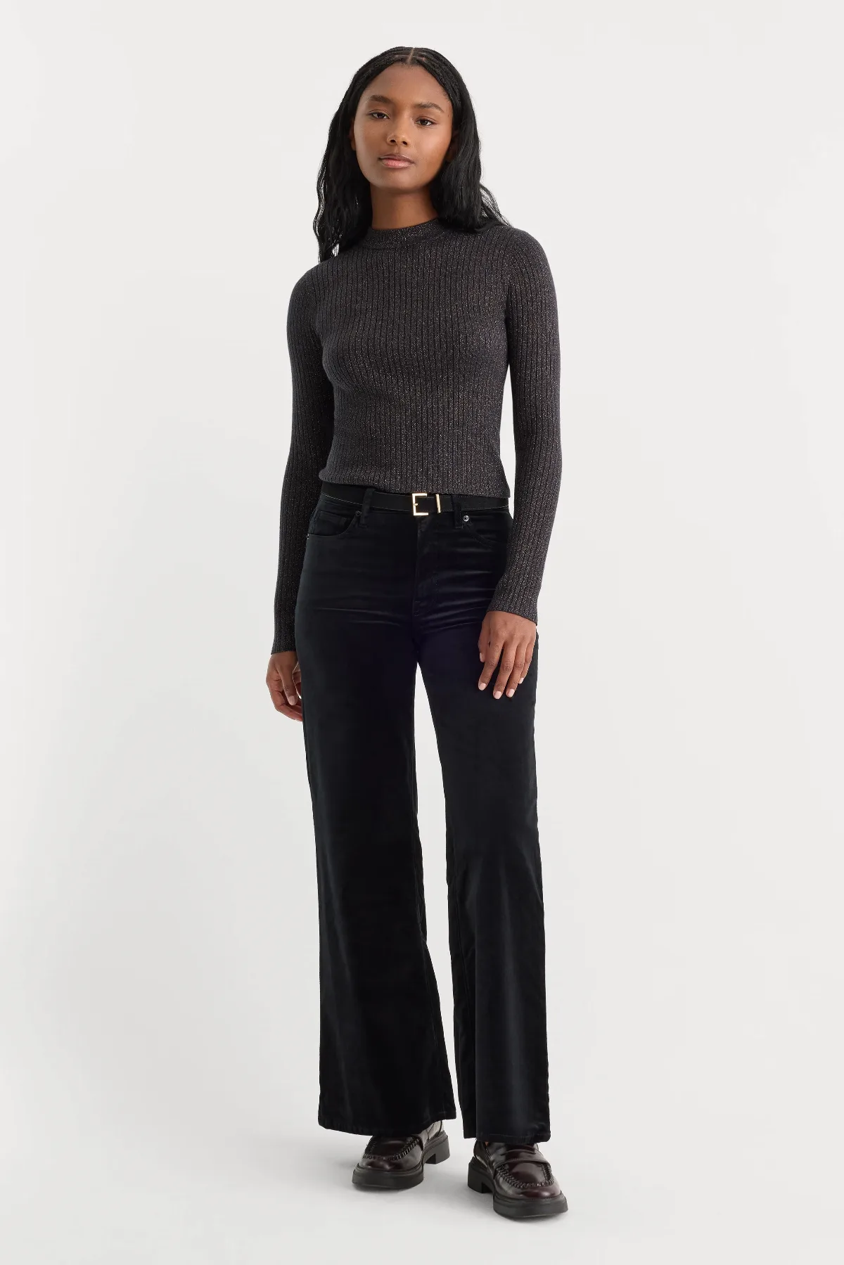 Velvet Good Waist Palazzo Ankle Pant by Khlo Kardashian by GOOD AMERICAN
