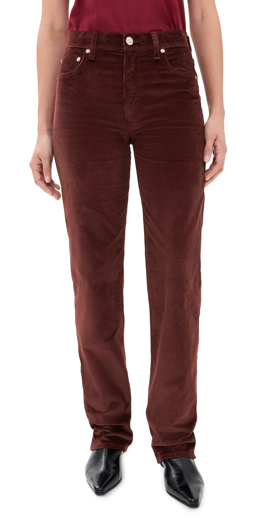 Harlow Corduroy Mid Rise Slim Straight Pants by rag & bone