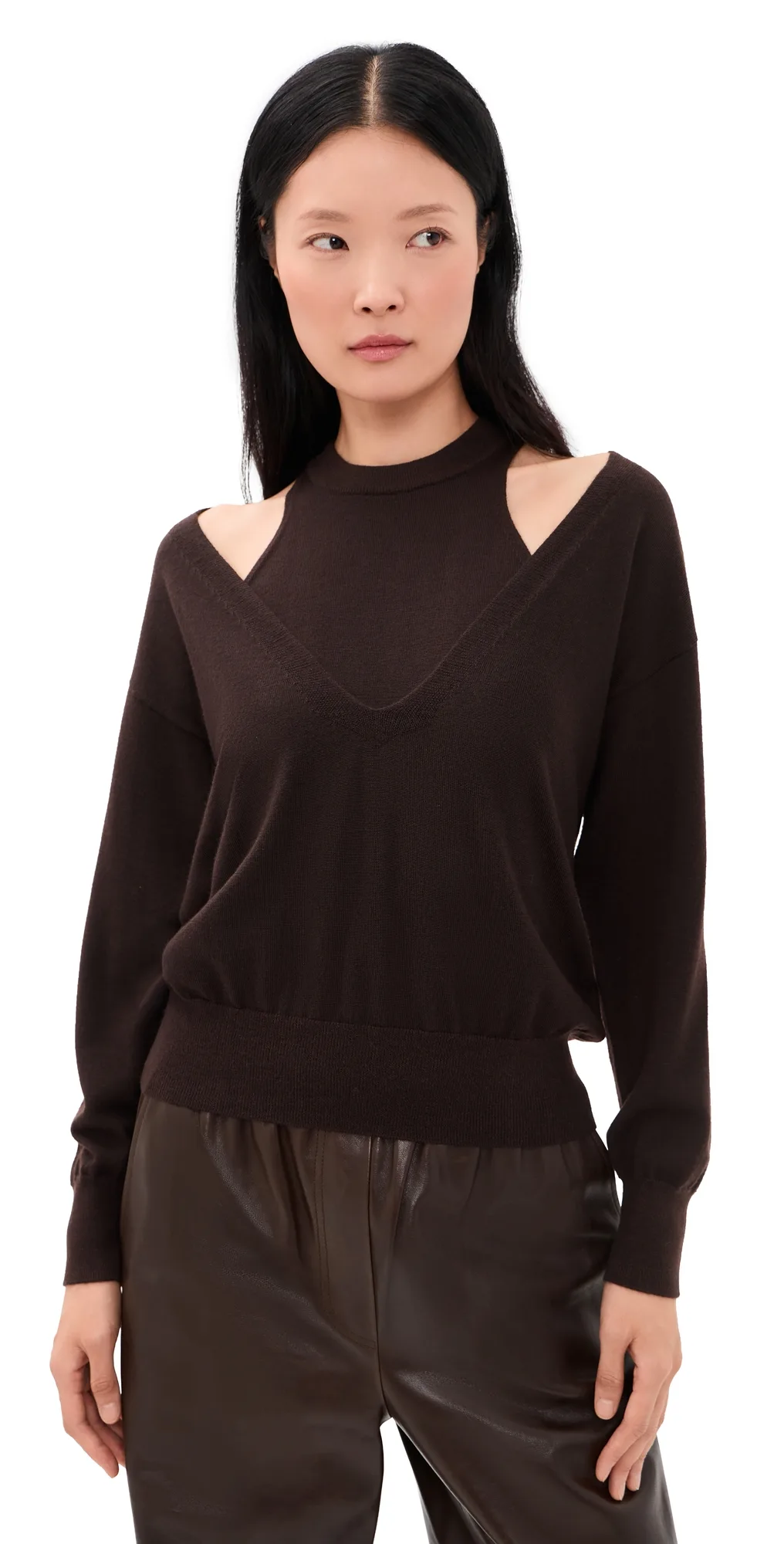 Tank and V Neck Pullover Wool Knit Twin Set by MEIMEIJ