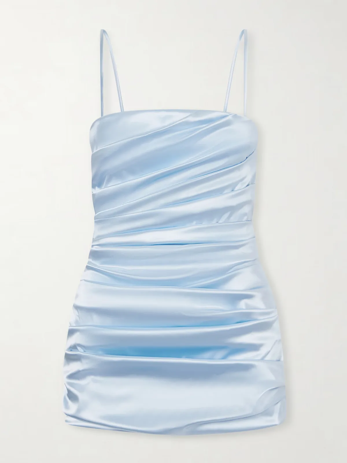 - Draped Satin Mini Dress -