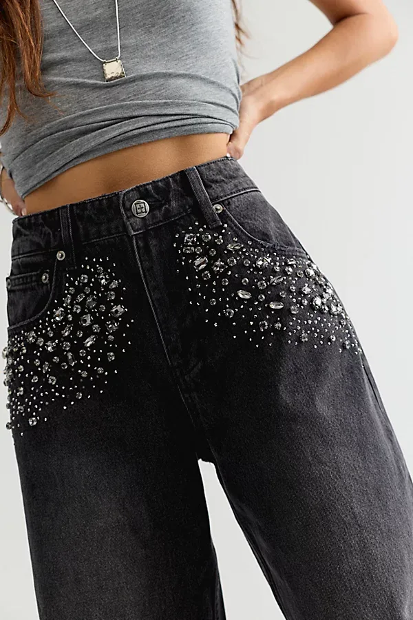 Embellished Low Rider Jeans by Ksubi