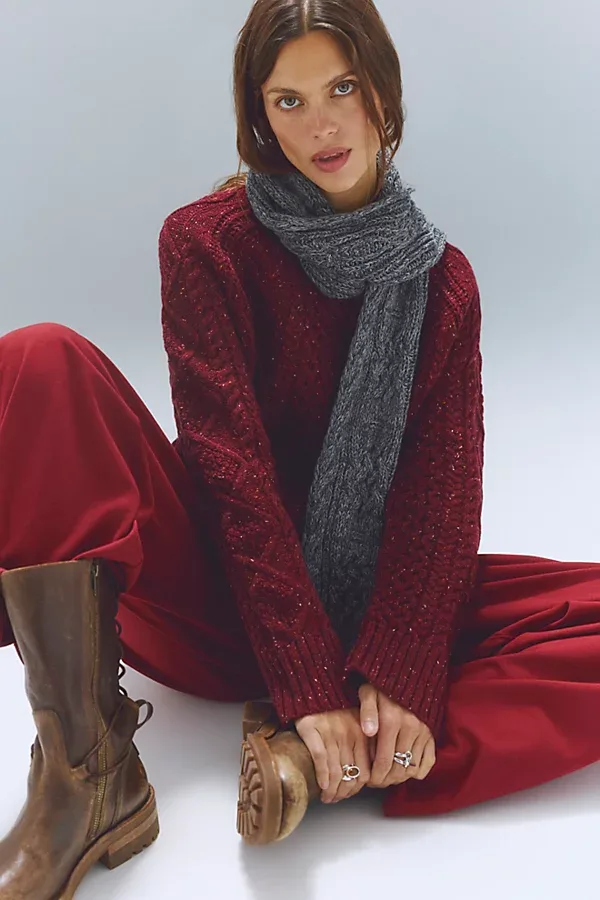 Fisherman Cable Knit Wool Sweater by Pendleton