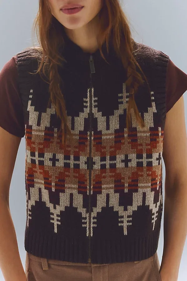 Graphic Zip Vest by Pendleton