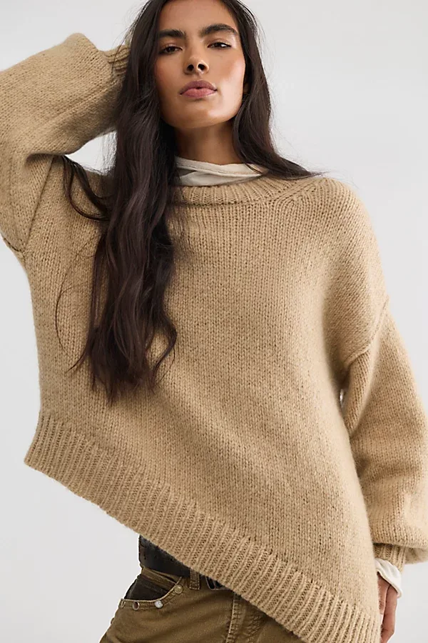 Sunday Morning Asymmetric Knit Sweater by Free People