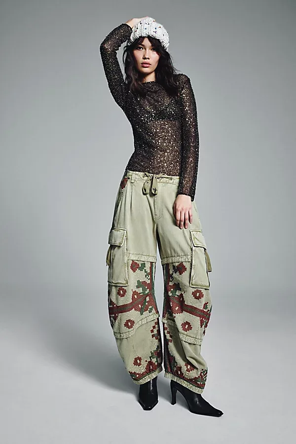 We the Free Fun to Be Fairisle Reef Cargo Pants by Free People