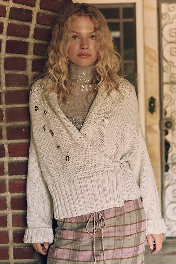 Hayes Cotton Wrap Sweater by Free People