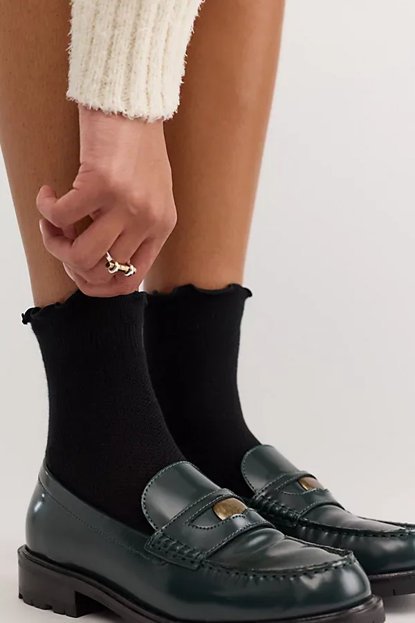 Le Bon Shoppe Ruffled Hugger Crew Socks by Le Bon Shoppe