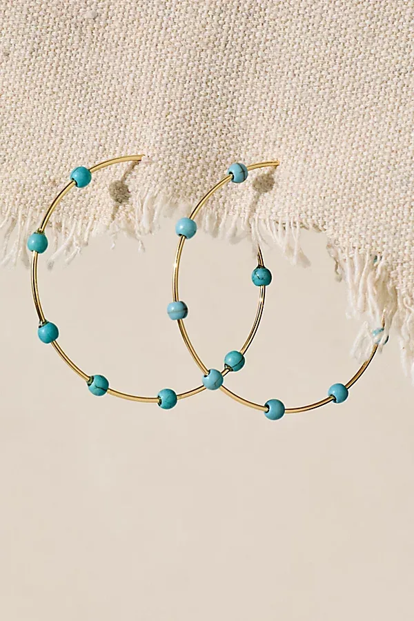 Bali Stone Hoops by Marlyn Schiff