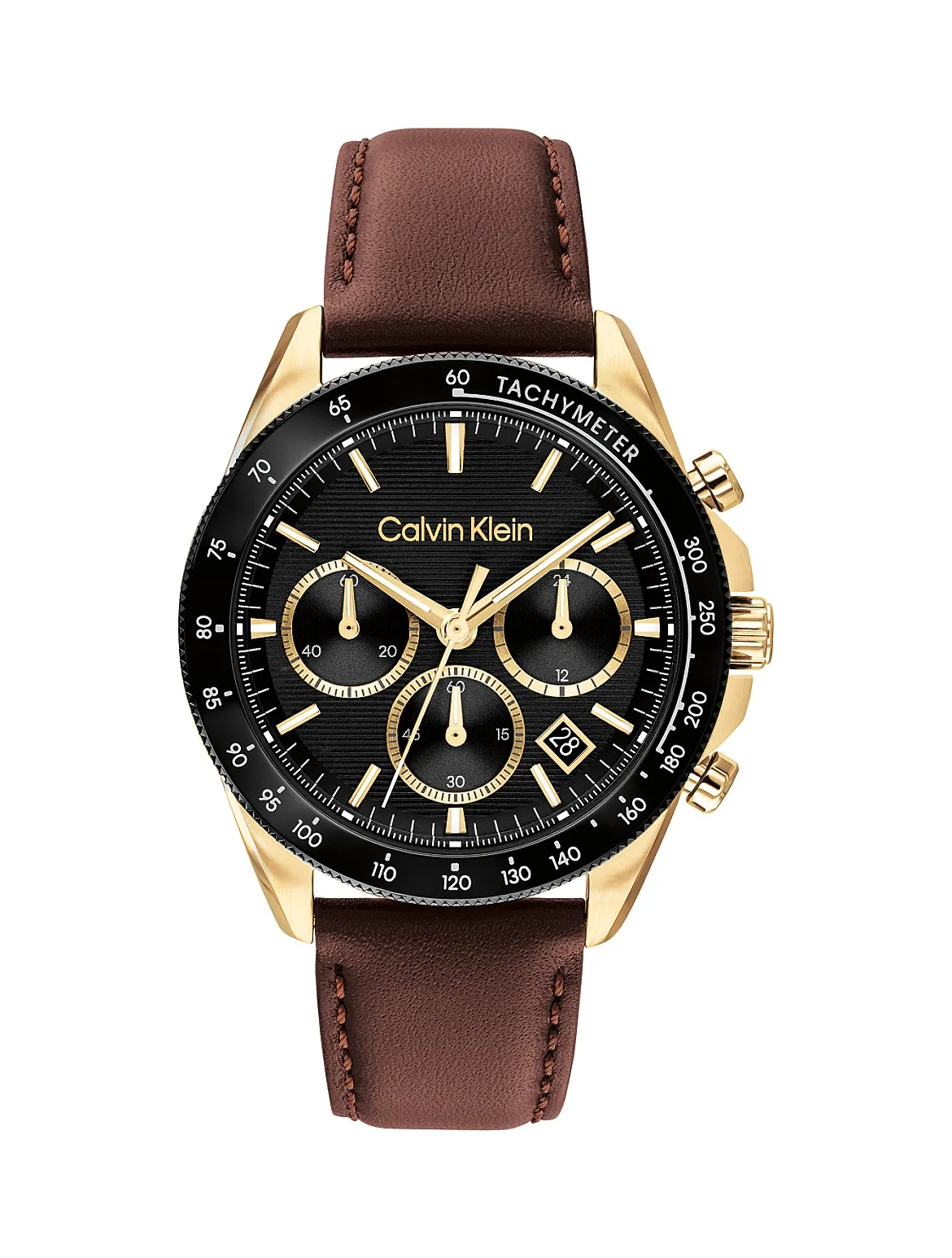 Sport Chronograph Leather Strap Watch by Calvin Klein
