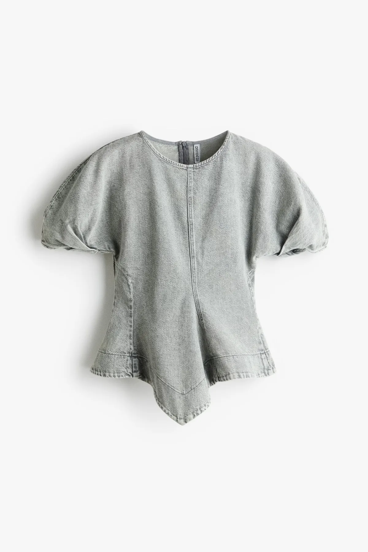 Denim Peplum Blouse by H&M