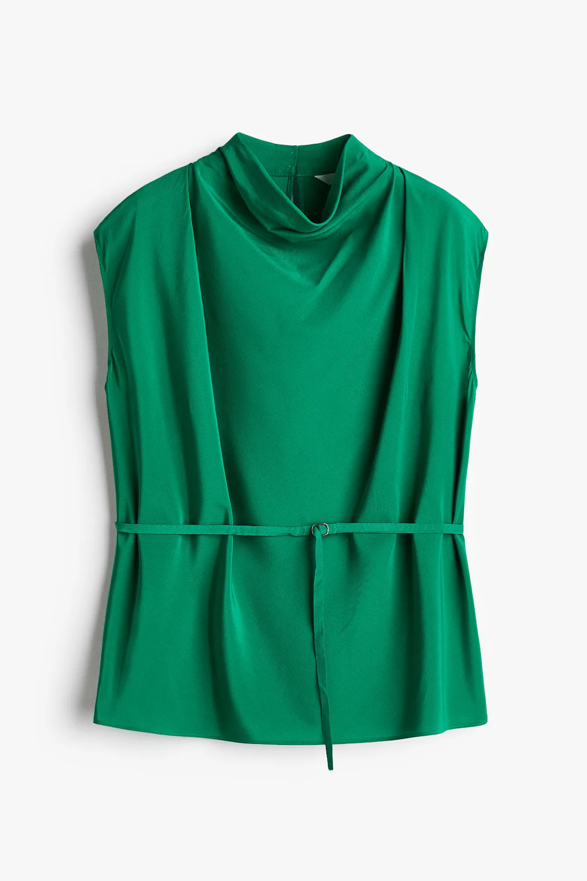 Belted Cowl-Neck Top by H&M