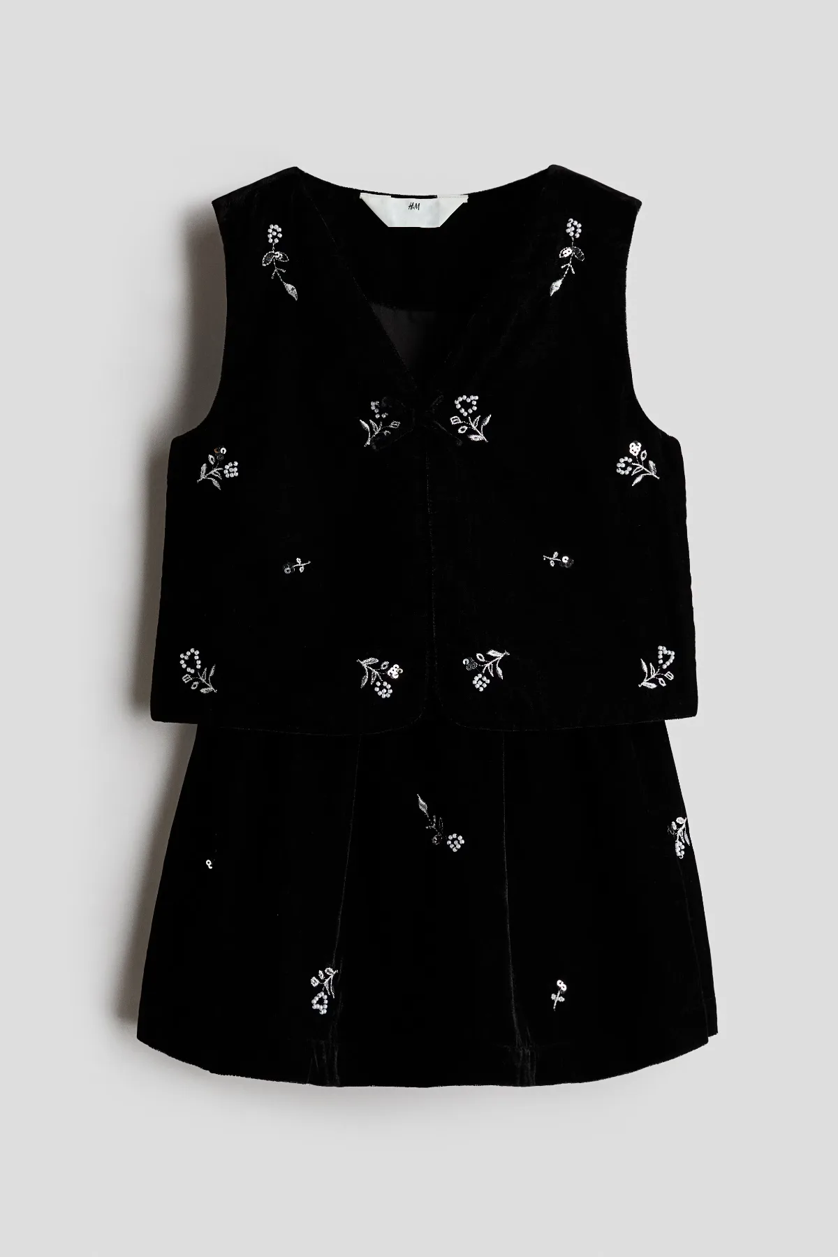 2-Piece Embroidered Velvet Set by H&M