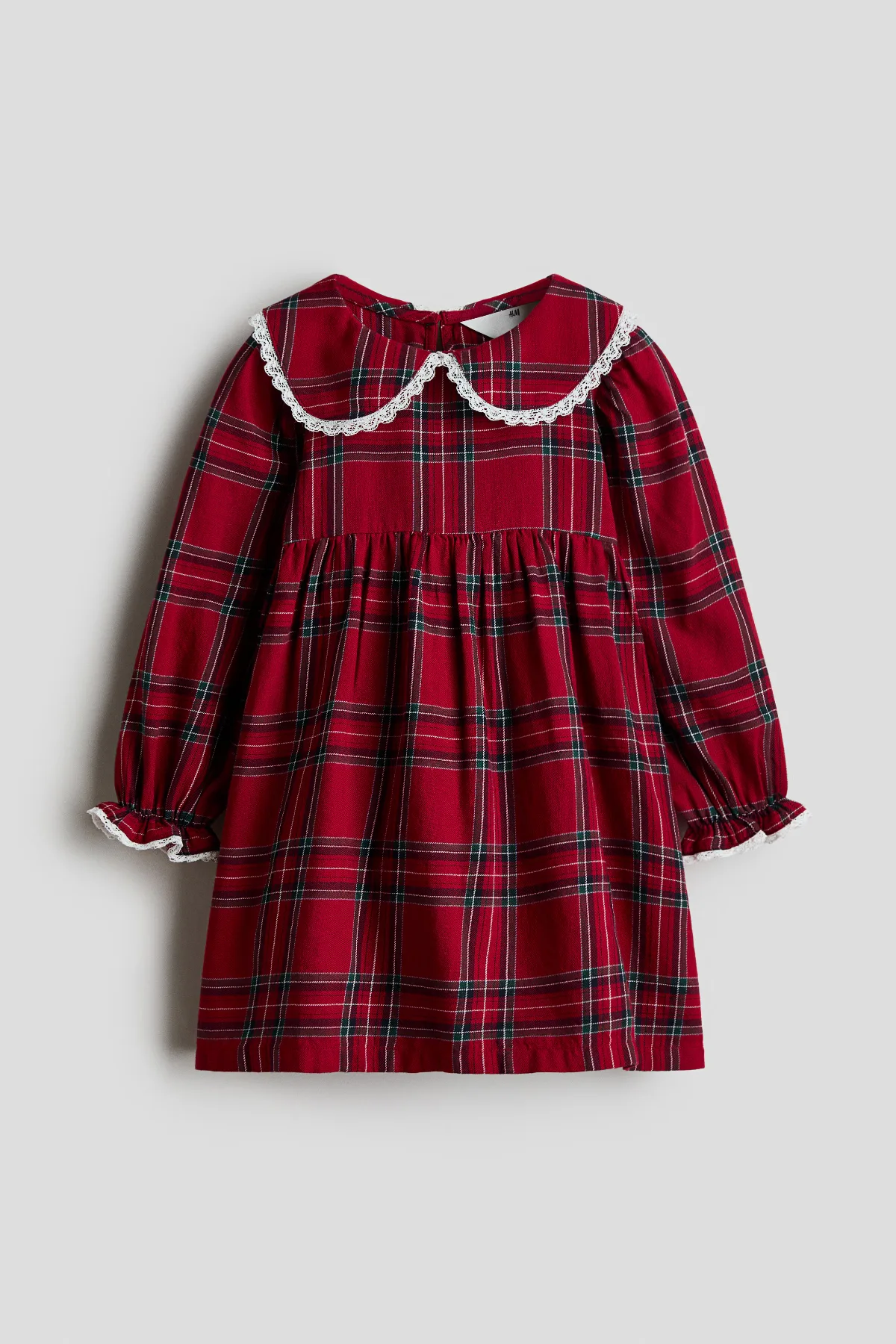 Lace-Trimmed Flannel Dress by H&M