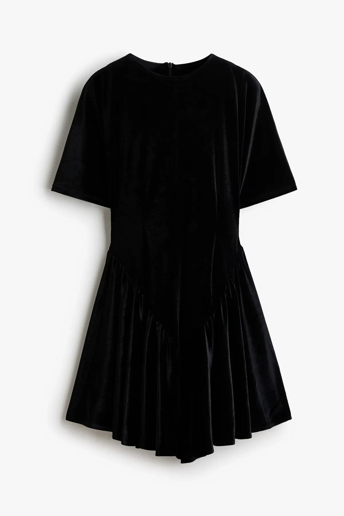 Velour Dress with Flared Skirt by H&M