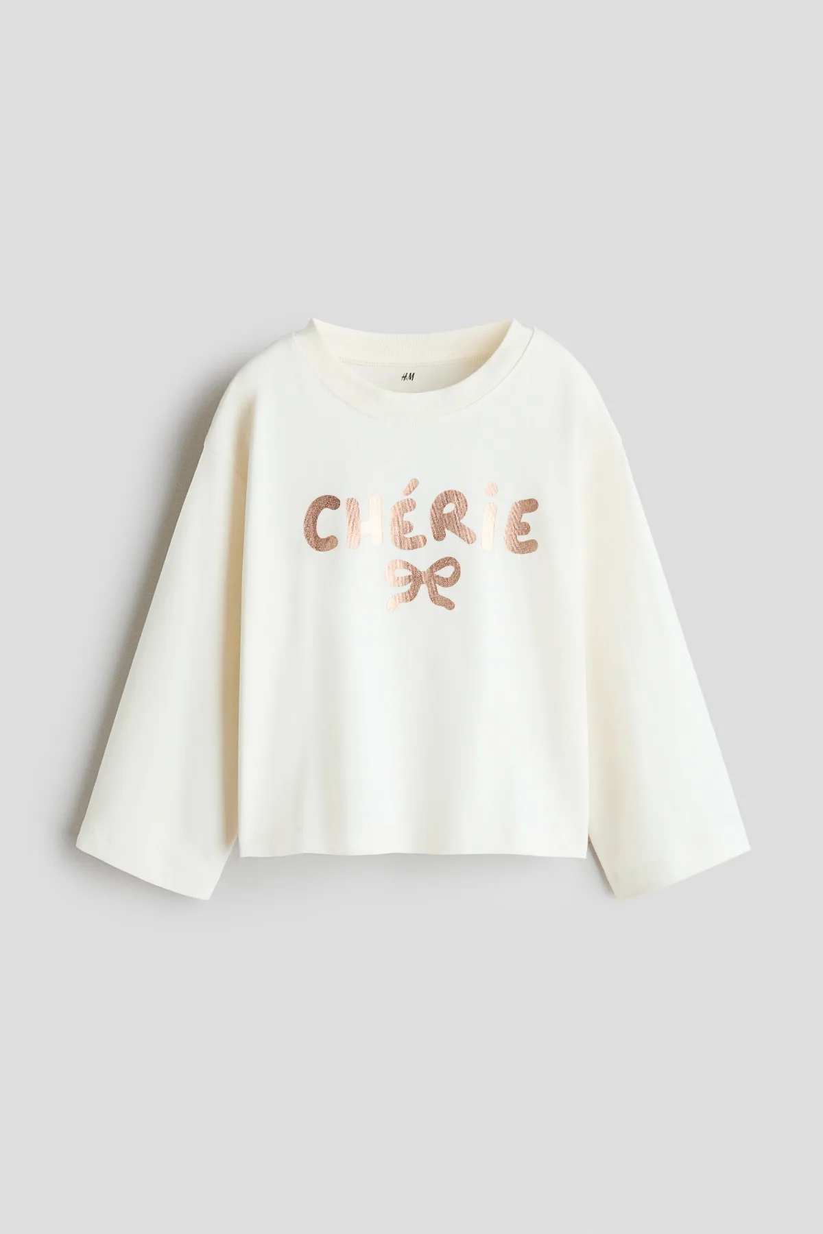 Foil-Print Long-Sleeved Top by H&M