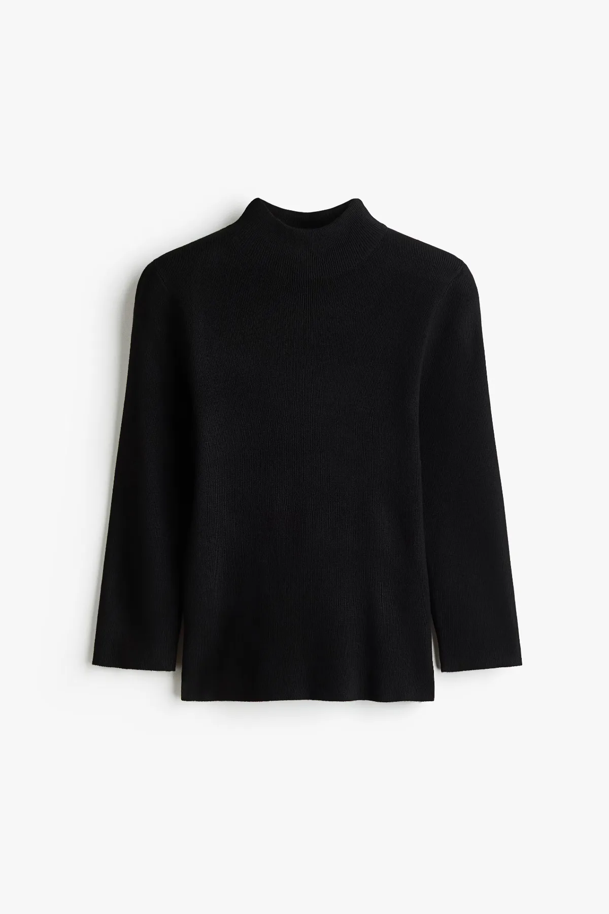 Rib-Knit Mock Turtleneck Top