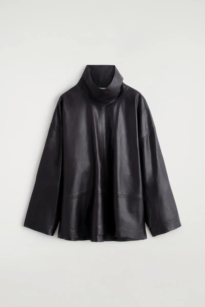 Leather Mock-Neck Top by COS