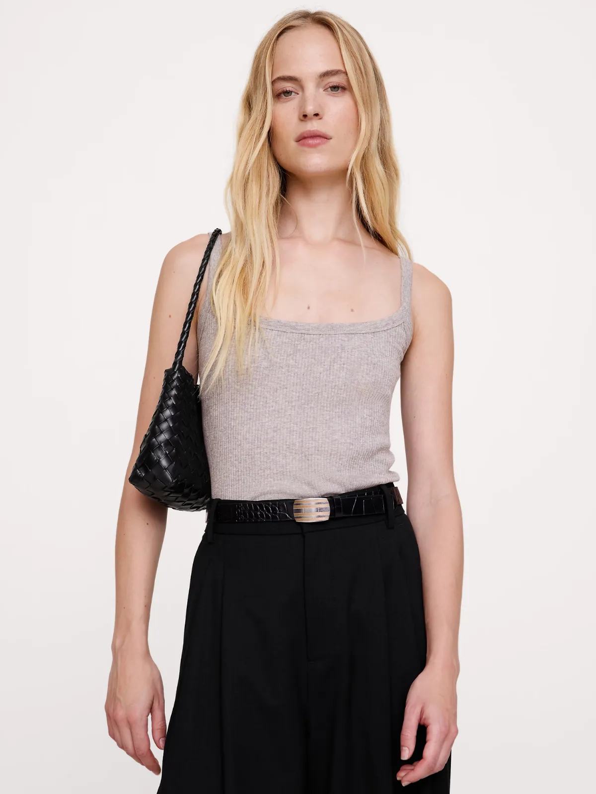 Ribbed Cotton-Modal Scoop-Neck by Banana Republic