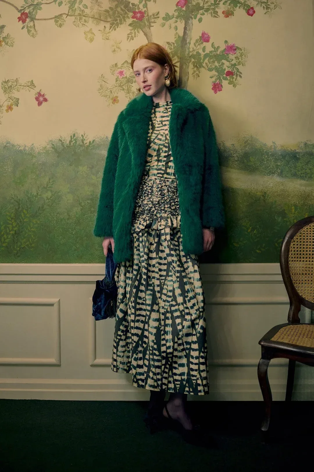 Latino America Notched Lapel Faux Fur Coat by FARM Rio