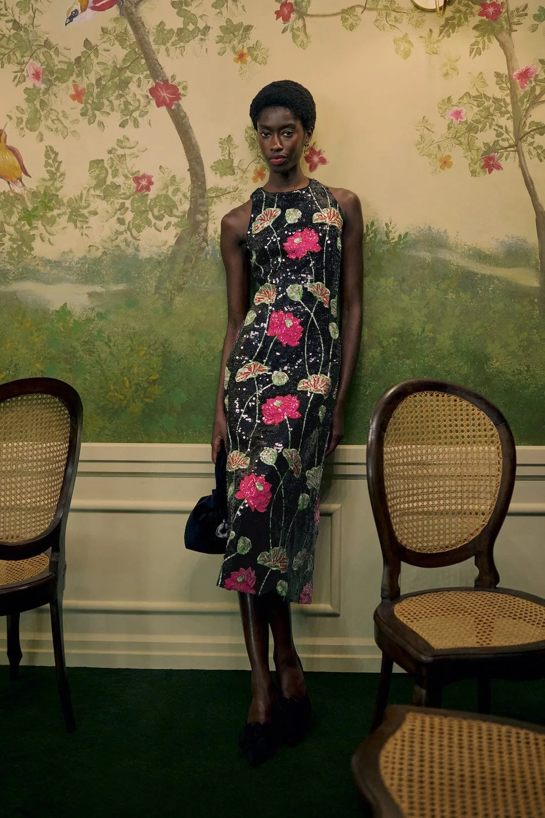 Flower Sequins Sleeveless Midi Dress by FARM Rio