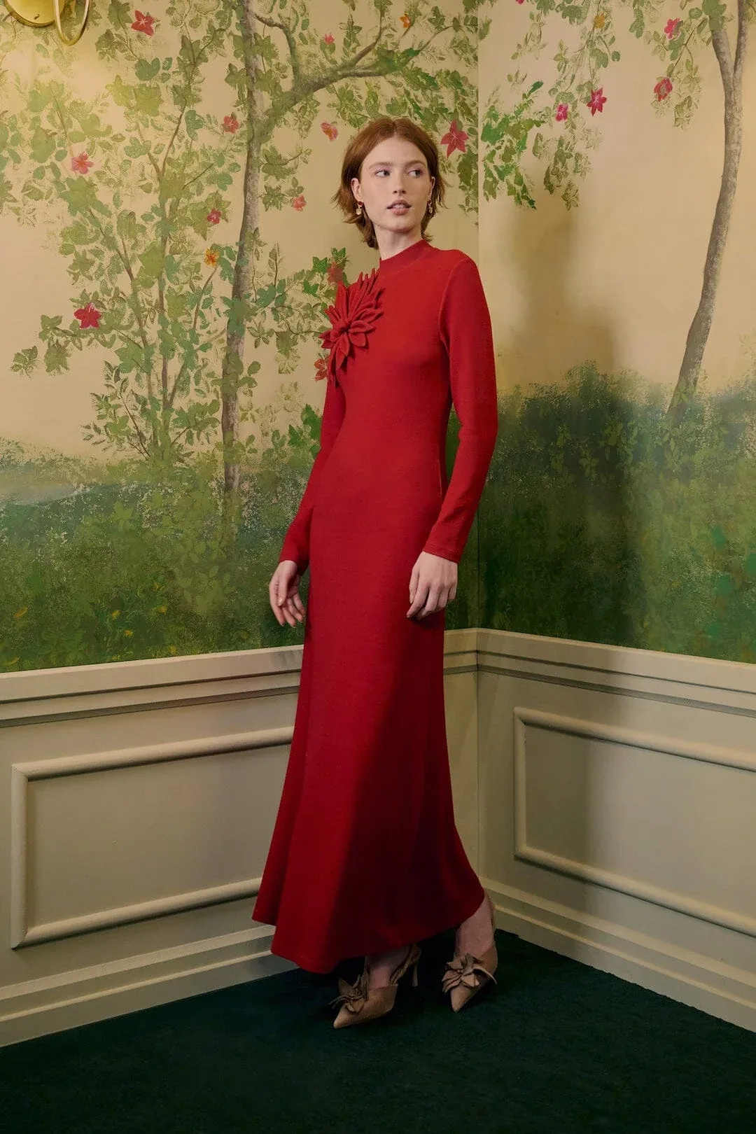 3d Flower Long Sleeve Maxi Dress by FARM Rio