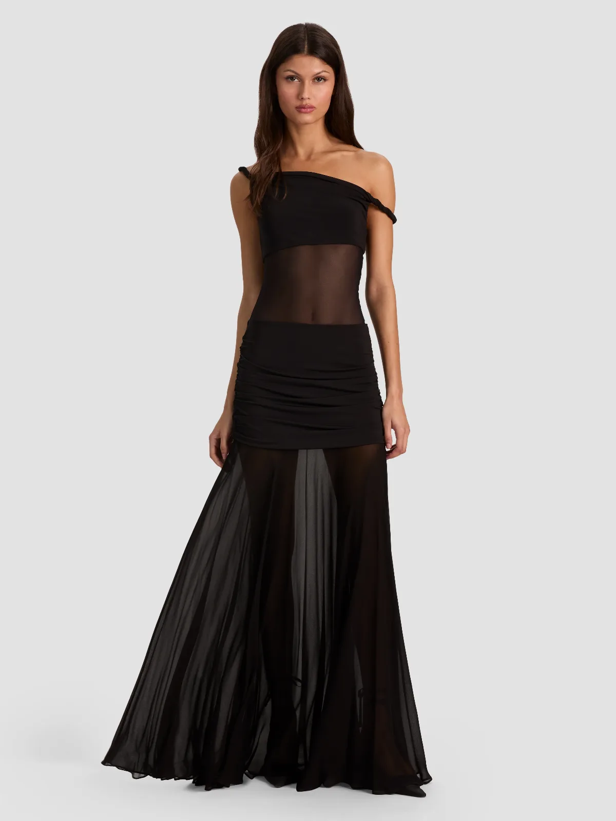 Gaia Twist Off Shoulder Maxi Dress by Alice + Olivia