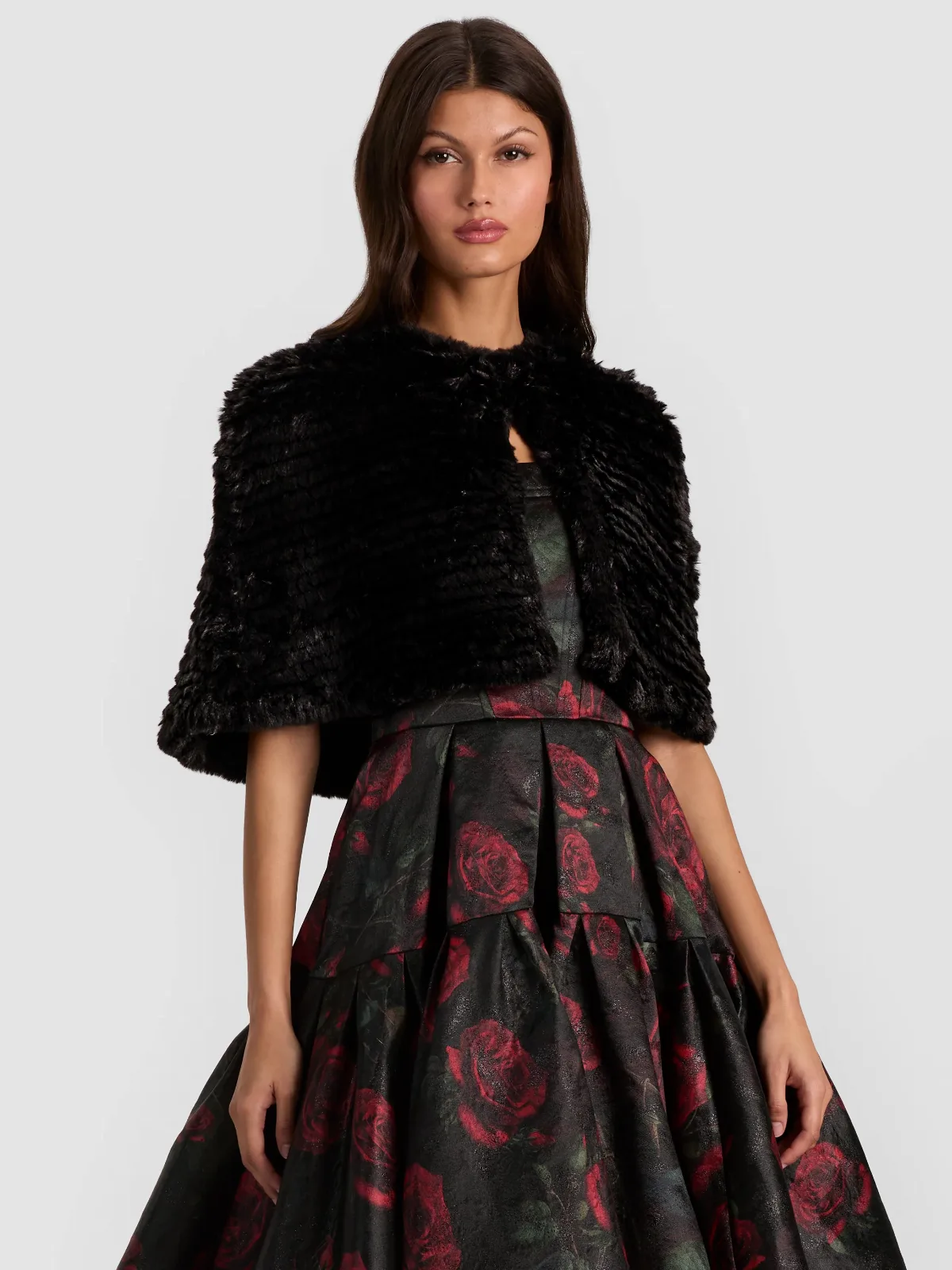 Deirdre Faux Fur Capelet by Alice + Olivia