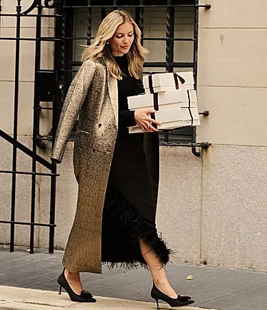 Antonio Melani x Style by Simkins Elizabeth Metallic Jacquard Coordinating Coat by Antonio Melani