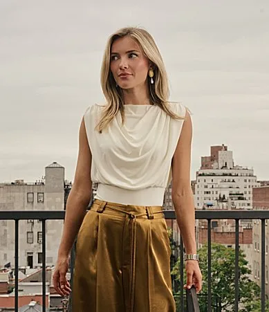 Antonio Melani x Style by Simkins Rhodes Cowl Neckline Sleeveless Blouse by Antonio Melani