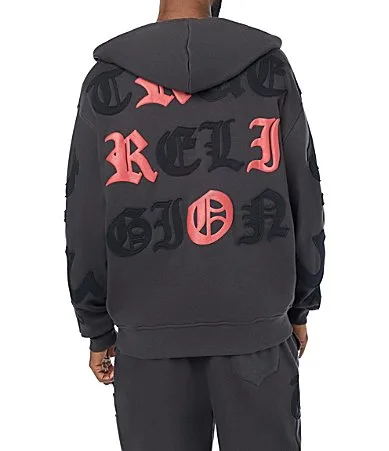 Long Sleeve Tossed Logo Zip Hoodie by True Religion