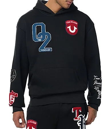 Long Sleeve Logo Patch Hoodie by True Religion