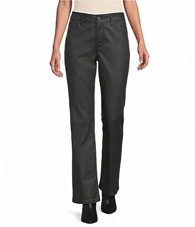 Coated Mid Rise Bootcut Pants by Nurture