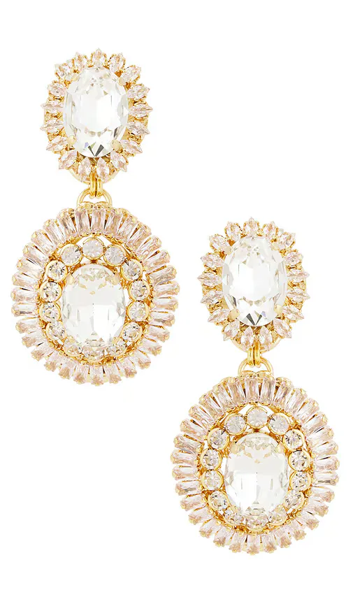 Omega Clasp Oval Disc Drop Earrings by Anton Heunis
