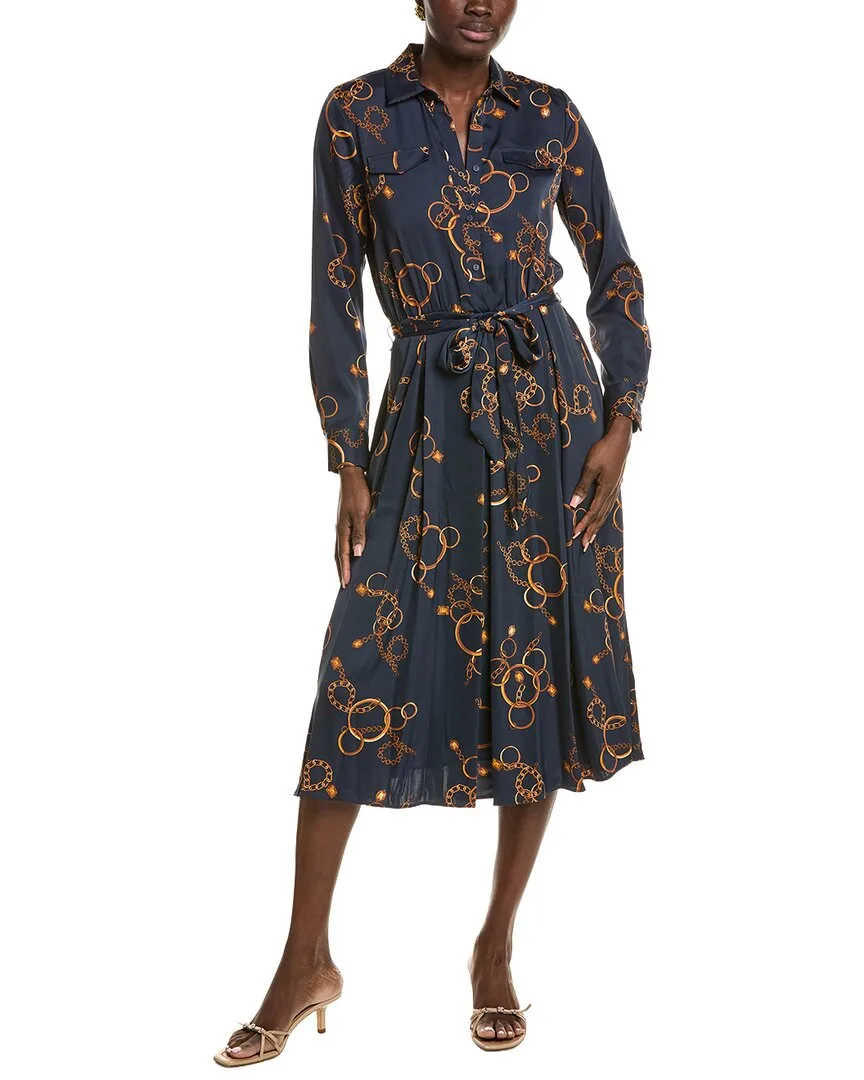 Half Placket Button Down Midi Dress