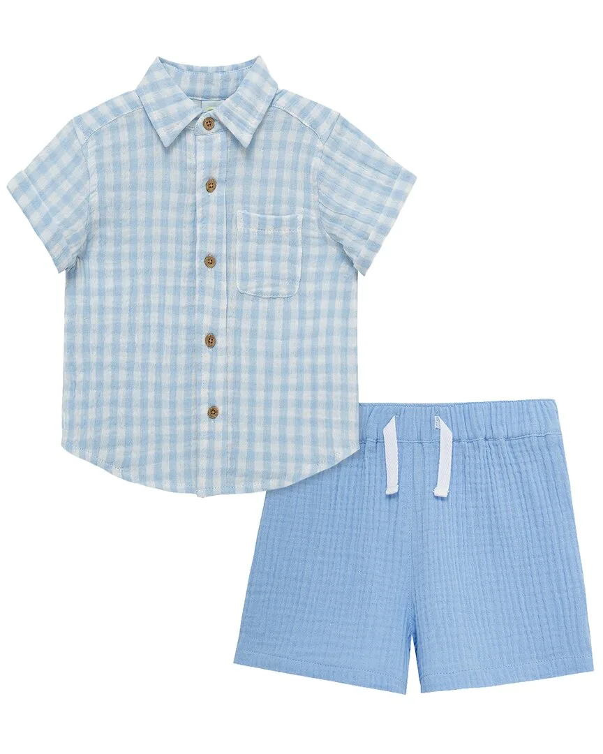 Check Woven Short Set by Little Me