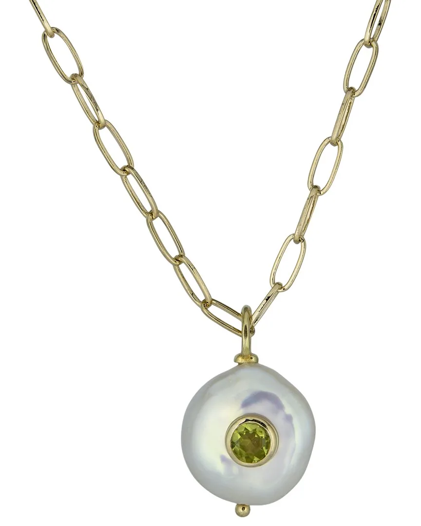 14K Plated Peridot 15Mm Necklace by Rachel Reinhardt