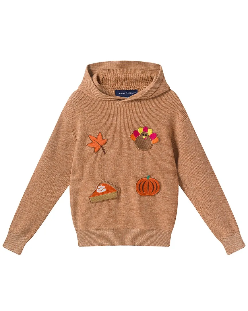 Hooded Thanksgiving Friend Sweater by Andy & Evan
