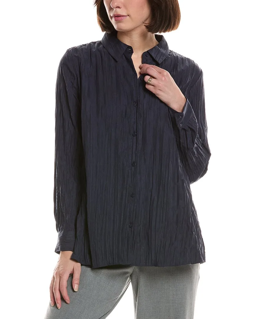 Silk Pleated Shirt by Eileen Fisher