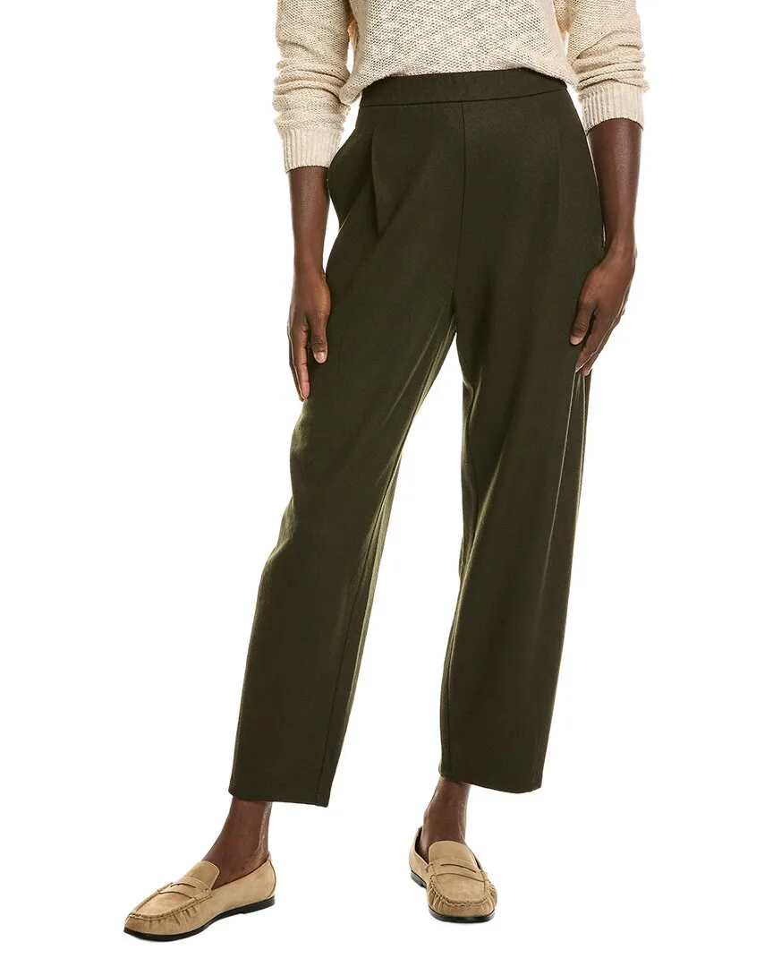 Ankle Pleated Wool Lantern Pant by Eileen Fisher