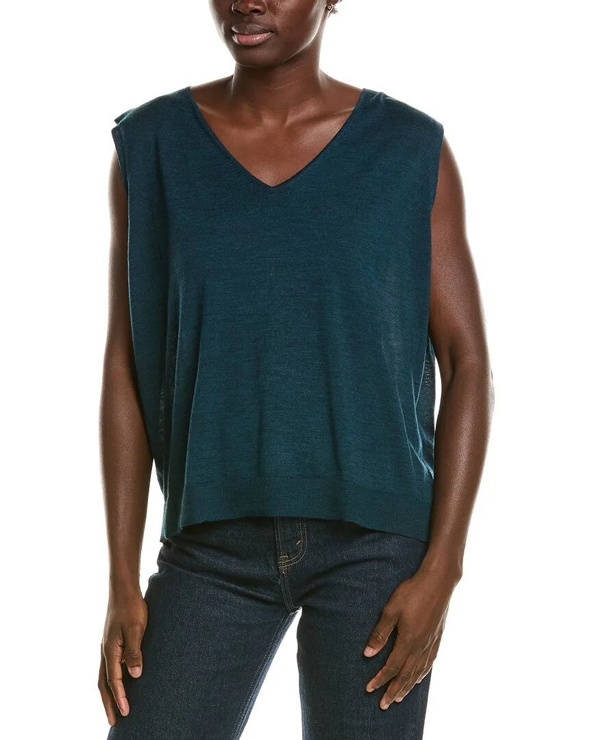 Wool V-Neck Vest by Eileen Fisher