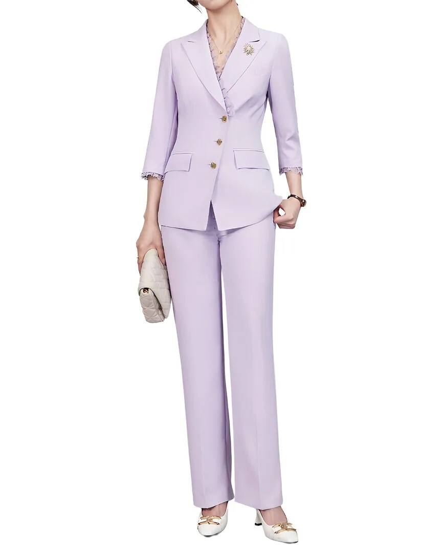 2Pc Blazer & Pant Set by Vera Dolini