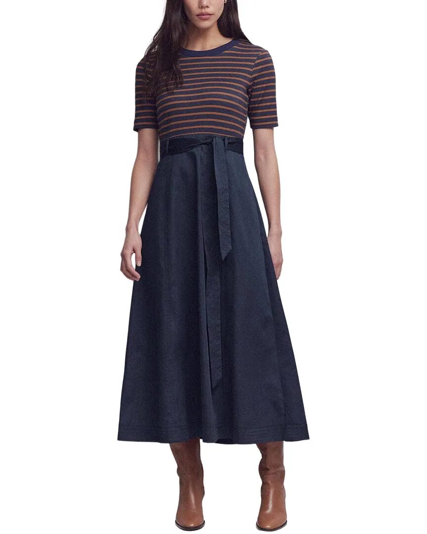 Crew Neck Mix Media Dress by Boden
