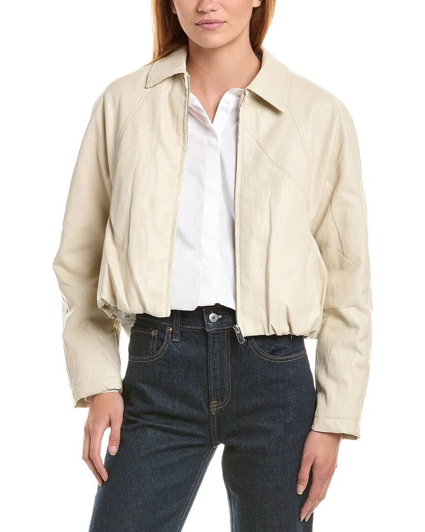 Faux Leather Bomber Jacket